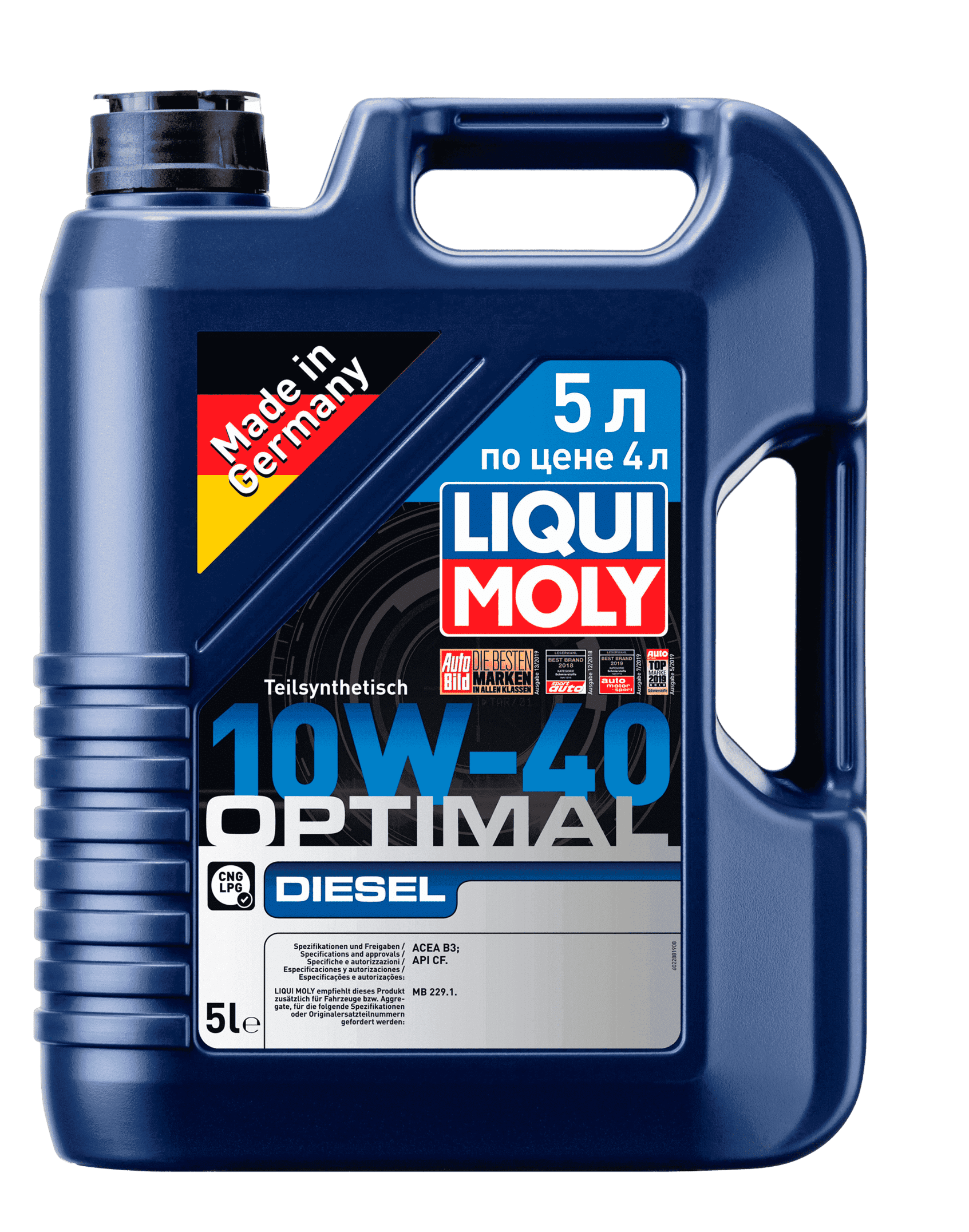 Моторное масло Liqui Moly Optimal Diesel 10W-40, 5л